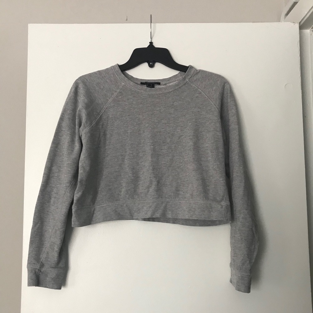 Gray cropped long sleeve